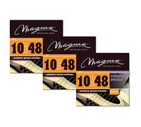 Magma - Acoustic Guitar Strings - 3 Sets of 10-48 Gauge Light Phosphor Bronze Acoustic Strings (.010" - .048") - GA120PB