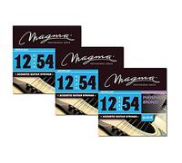 Magma - Acoustic Guitar Strings - 3 Sets of 12-54 Gauge Medium Light Phosphor Bronze Acoustic Strings (.012" - .054") - GA140PB
