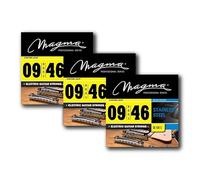 Magma Electric Guitar Strings - Custom Light Stainless Steel Electric Guitar Strings .009" - .046" (09-46 gauge) - GE130S - 3 Sets