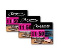 Magma Electric Guitar Strings - Medium Stainless Steel Electric Guitar Strings .011" - .050" (11-50 gauge) - GE160S - 3 Sets