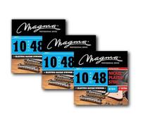 Magma Light + Electric Guitar Strings - Nickel Plated Steel Strings 2.5mm - 12mm (String Gauges - 10, 13, 17, 28, 38, 48) - (GE150N) - 3 Sets