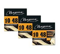 Magma - Light Gauge Acoustic Guitar Strings - 80/20 Bronze Acoustic Strings 10-48 Gauge (.010" - .048") - 3 Sets Acoustic guitar strings - GA120B80