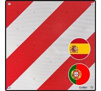 MAGMA Spain Rear Warning Sign For Bicycle Carrier, Rear Carrier, Trailer, Warning Sign For Caravan, Car Holiday Camping Towing Red White Stripes Reflective