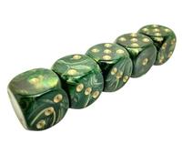 Magma Spot Dice, 16mm, Blue, Pack of 5 (Green)