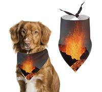 Magma Volcanoes Eruption Dog Bandanas Puppy Cat Kerchief Pet Triangle Scarf Costumes Decorations