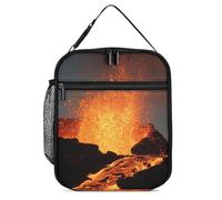 Magma Volcanoes Eruption Insulated Lunch Bag Reusable Cooler Lunchbox Tote Meal Container for Women Men