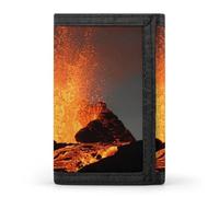 Magma Volcanoes Eruption Men's Trifold Wallet Slim Minimalist ID Credit Holder