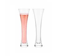 MAGNA RETAIL 200ml Stemless Champagne Flutes Pack of 2 Prosecco Glassware for Sparkling Wine Clear Crystal Design (200 Millilitres)