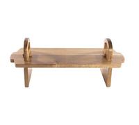 Magna Retail Acacia Wood Raised Serving Platter Cake Stand & Charcuterie Board Wooden Display Afternoon Tea Serving Platter - Small