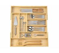 Magna Retail Bamboo Extendable Cutlery Drawer Organiser Extra Large Utensil Holder 6-8 Adjustable Compartments Utensil Drawer