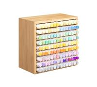 MAGNA RETAIL Bamboo Marker Pen Storage | Pen Holder Holds 126 | Wooden Desk Organiser with 18 Compartments All-in-One Marker Storage for Home Office Classroom | Bamboo Desk Organiser