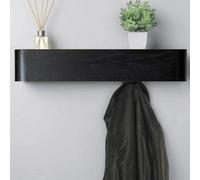 Magna Retail Black Coat Rack Wall Mounted With Shelf And 5 Hidden Hooks Modern Coat Stands For Hallway Solid Wood Veneer Panel