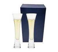MAGNA RETAIL Champagne Flutes 140ml | Pack of 2 Stemless Prosecco Glasses | Handmade Clear Crystal Champagne Glasses | Wedding, Anniversary, Party, Celebrations Toasts or Home Bar (140 Millilitres)