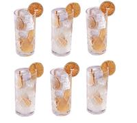 MAGNA RETAIL Crystallised Drinking Glasses Set of 6 | 365ml Tall Highball Hi Ball Tumblers | Crystal Glasses | Glassware Tumblers | for Water, Cocktails & Soft Drinks
