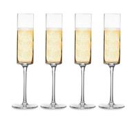 Magna Retail Edge Champagne Flutes 180Ml Set Of 4 Flat Bottom Prosecco Glasses Celebration Glassware For Celebrations - Clear