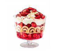 MAGNA RETAIL Footed Glass Trifle Bowl | Fruit Bowl | Stem Glass Serving Dish for Salads, Desserts | Large Gateaux Dessert Dish | Stylish Display for Parties, Weddings, Special Occasions (2 Litre)