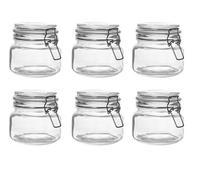 Magna Retail Glass Jars With Lids 500Ml Clip Top Airtight Storage Set Of 6 Kitchen Preserving Reusable Stickers With Pen Storage Jars
