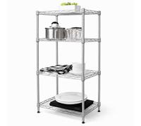 Magna Retail Metal Shelving Unit 4-Tier Kitchen, Bathroom, Shed & Garage Storage Unit Free Standing Shelf Organiser Storage Shelves