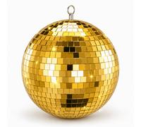 Magna Retail Mirror Disco Ball Hanging Silver Glitter Ball Disco Light Effect Lightweight Mirror Decoration Parties - 20Cm In Gold