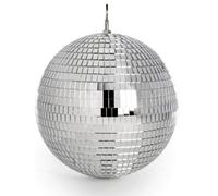 Magna Retail Mirror Disco Ball Hanging Silver Glitter Ball Disco Light Effect Lightweight Mirror Decoration Parties - 30Cm