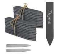 Magna Retail Slate Garden Markers & Chalk Pack Of 20 Reusable Plant Labels Herb & Vegetable Markers For Garden Plant Stakes