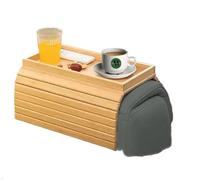 Magna Retail Sofa Arm Tray Bamboo Organiser For Drinks, Snack, Magazine, And Tv Remote Couch Cup Holder Armchair Caddy