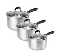 Magna Retail Stainless Steel Saucepan Set Cooking Pan Cookware Saucepans Stainless Steel Pan Set - Pack Of 3 (16Cm, 18Cm And 20Cm)