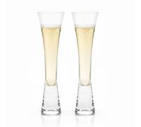 MAGNA RETAIL Stemless Champagne Flutes, Pack of 2, 140ml Prosecco Glassware for Sparkling Wine, Clear Crystal Design (140 Millilitres)