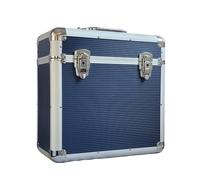MAGNA RETAIL Vinyl LP Storage Box | 12" Record Case | Heavy Duty Lockable Aluminium Box | Vinyl Record Storage | Large Capacity Holds Upto 50 | DJ Metal Case (Blue)