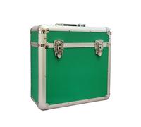 Magna Retail Vinyl Lp Storage Box 12" Record Case Lockable Aluminium Box Vinyl Record Storage Holds Upto 50 Single Lps In Green