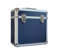 Magna Retail Vinyl Lp Storage Box 12" Record Case Lockable Aluminium Box Vinyl Record Storage Holds Upto 50 Single Lps In Blue