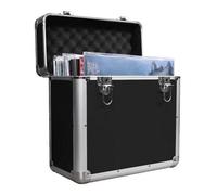 Magna Retail Vinyl Lp Storage Box 12" Record Case Lockable Aluminium Box Vinyl Record Storage Holds Upto 50 Single Lps In Black