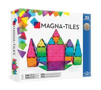 Magna-Tiles 32-Piece Clear Colors Set - The Original, Award-Winning Magnetic Building Tiles - Creativity and Educational - STEM Approved