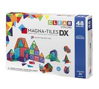 Magna-Tiles 48-Piece Clear Colors DELUXE Set - The Original, Award-Winning Magnetic Building Tiles - Creativity and Educational - STEM Approved