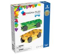 Magna-Tiles Cars 2 Piece Expansion Set -For Ages 3+, 3D magnetic building tiles (Packaging may vary)