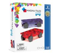 MAGNA-TILES Cars - Purple & Red 2-Piece Magnetic Construction Set, The Original Magnetic Building Brand
