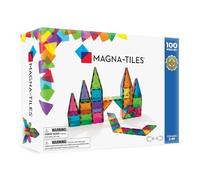 MAGNA-TILES Classic 100-Piece Magnetic Construction Set, The ORIGINAL Magnetic Building Brand, Rainbow