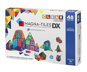 Magna-Tiles Clear Colors 48 Piece DX Set For Ages 3+,Multi-color,Small