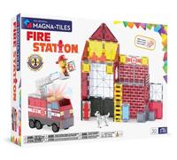 MAGNA-TILES Fire Station 50-Piece Magnetic Construction Set, The Original Magnetic Building Brand