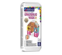 MAGNA-TILES microMAGS 24-Piece Gingerbread House Travel Set, The Original Magnetic Building Brand