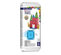 Magna-Tiles microMAGS 26-Piece Travel Magnetic Construction Set - Bold Colors, The Original Magnetic Building Brand