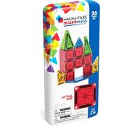 MAGNA-TILES microMAGS 26-Piece Travel Set - Magnetic Building Toy - Bold Colors