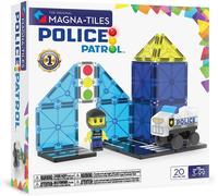 MAGNA-TILES Police Patrol 20-Piece Magnetic Construction Set, The Original Magn