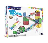 MAGNA-TILES® Rail Racers Deluxe 90-Piece Magnetic Construction Set, The Original Magnetic Building Brand