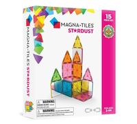 Magna-Tiles Stardust 15 Piece Set - 3D magnetic building tiles,for For Ages 3+, 9 x 2 x 7.5 inches, Glitter and Mirrors