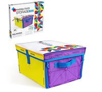 Magna-Tiles Storage Bin & Interactive Play-Mat, Collapsible Storage Bin With Handles for Playroom, Closet, Bedroom, Home Organization and Classroom, 12.5 x 11 x 8” Bin