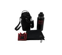 MAGNACE Magnetic Gym Bag Bundle, 3-in-1 Set with Water Bottle Holder, Magnetic Pouch, Towel & Sling Bag - Portable Fitness Carrier for Men & Women - Black
