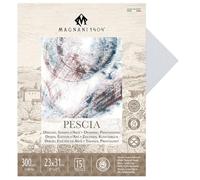 Magnani 1404 Pescia Drawing and Printmaking Paper Pad for Artists, 5x7, 15 Sheets, White, 140 lb (300gsm), Acid-Free 100% Cotton Paper for Etching, Engraving & Silkscreen, Archival Quality