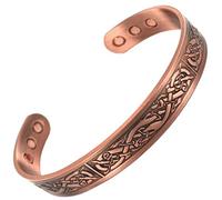 Magnatural PURE COPPER MAGNETIC BRACELET- ELEGANT, COPPER BANGLE WITH 6 POWERFUL MAGNETS Cuff Wrist Band for Women or Mens