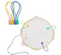 MAGNEECH 4 pcs Needle Minders Magnetic Cross Stitch Fabric Clips, Macron Color Magnetic Needle Minder, Perfect Cross-Stitch Embroidery and Needlework Accessories, Ideal Gift for Craft Enthusiasts